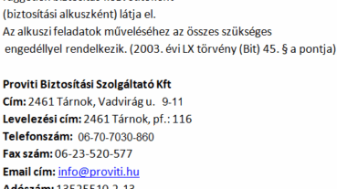 Tájékoztatás Lakásbiztosítási szerződés kötési tudnivalókról